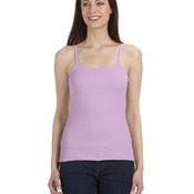 Ladies' Stretch Rib Spaghetti Strap Tank