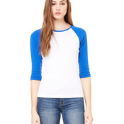 Ladies’  5.8 oz., 1x1 Baby Rib 3/4-Sleeve Contrast Raglan T-Shirt