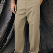 Plain Front Casual Cotton Pants