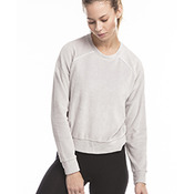 Ladies' USA Made Velour Cropped Long-Sleeve Pullover Top