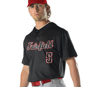 Youth Two Button Mesh Baseball Jersey With Piping