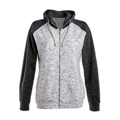 Ladies' Mélange Fleece 2-Tone Full-Zip Hooded Sweatshirt