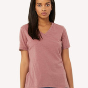 Women's Relaxed Heather CVC V-Neck Tee