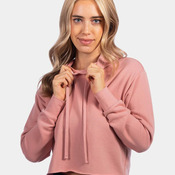 Women's Laguna Sueded Raw Edge Crop Hoodie